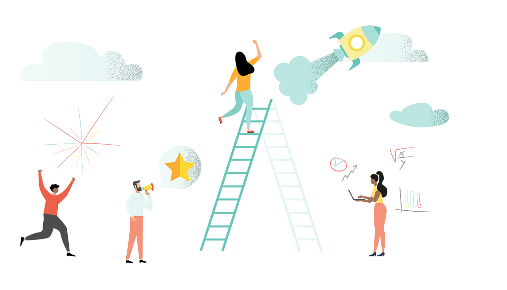 illustration of people doing things