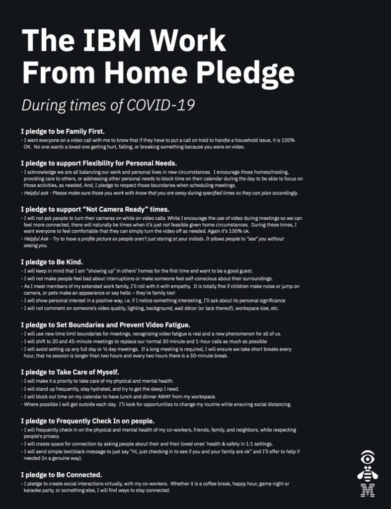 the ibm work from home pledge