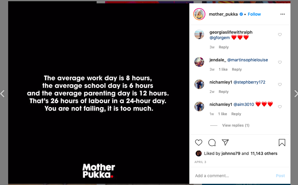 screenshot of twitter saying "the average work day is 8 hours, the average school day is 6 hours, the average parenting day is 12 hours. that is 26 hours of labour in a 24h day. You are nt filing, it is too much"