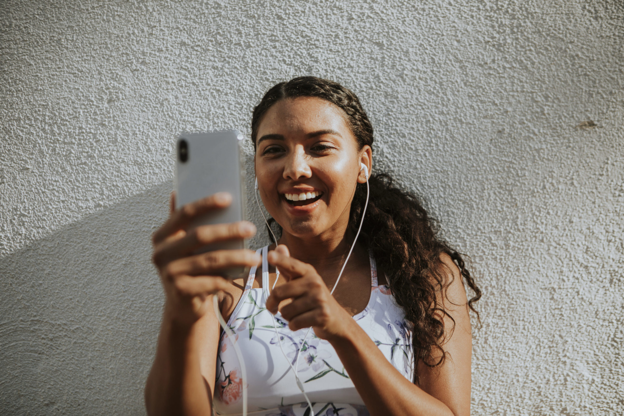 Woman having a video call