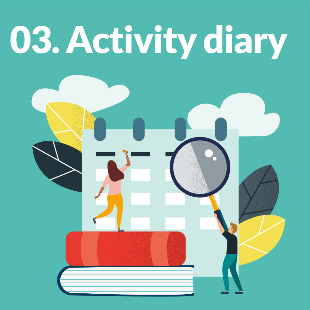 An image showing people creating an activity diary 