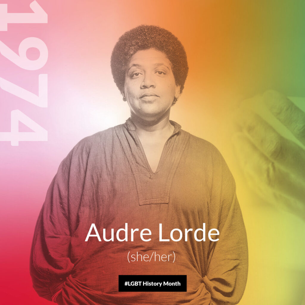 Picture of Audre Lorde LGBT+ History month