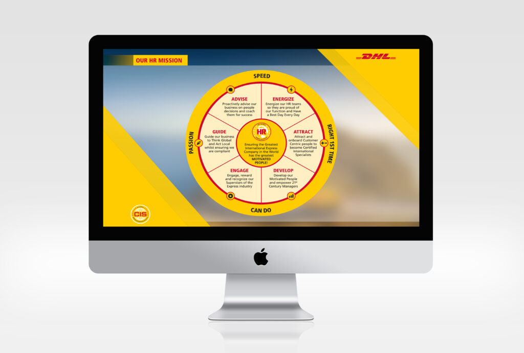 Mock ups from the NKD and DHL recruiting superstars case study -computer screen mock up 